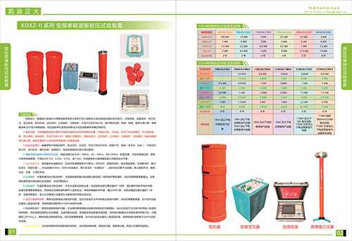 《2018版產(chǎn)品選型手冊開始發(fā)行了》變頻串聯(lián)諧振耐壓試驗裝置選型